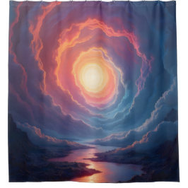 Neon Maelstrom – Ethische Wolken Spiraal Neon Show Douchegordijn