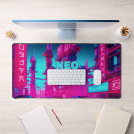 Neon Magenta Cyaan Cyberpunk Neo Tokyo Gamer Bureaumat
