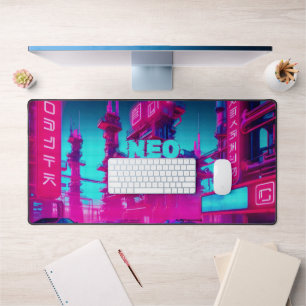 Neon Magenta Cyaan Cyberpunk Neo Tokyo Gamer Bureaumat