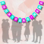 Neon Magenta en Turquoise Effen Kleur | Op Maat Vlaggetjes