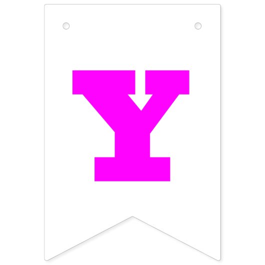 Neon Magenta en Witte Kleur | Aanpassen  Vlaggetjes (Tweede vlag)