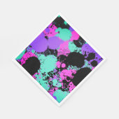 Neon Magenta Paarse Blauwgroen Verf Splatter Verja Servet (Hoek)