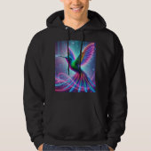 Neon Magic Hummingbird Hoodie T-Shirt Design. (Voorkant)
