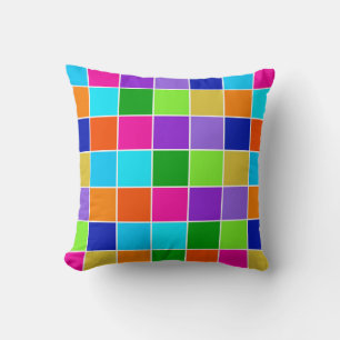 Neon Magic Marker Checkers Kussen