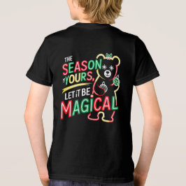 Neon Magical Christmas Bear Boys Fun Kids’ Winter  Tri-Blend Shirt
