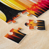 Neon Majestic Rainbow Forest Trees Legpuzzel (Zijkant)