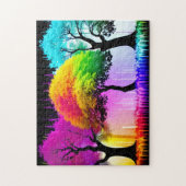 Neon Majestic Rainbow Forest Trees Legpuzzel (Verticaal)