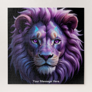 Neon Majesty Rich Vibrant Kleurrijke Leeuw Wildlif Legpuzzel