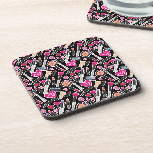 Neon Makeup Pattern Bier Onderzetter (Linkerzijde)