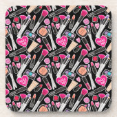 Neon Makeup Pattern Bier Onderzetter (Voorkant)