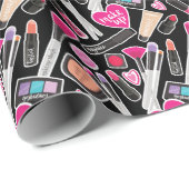 Neon Makeup Pattern Cadeaupapier (Rol Hoek)