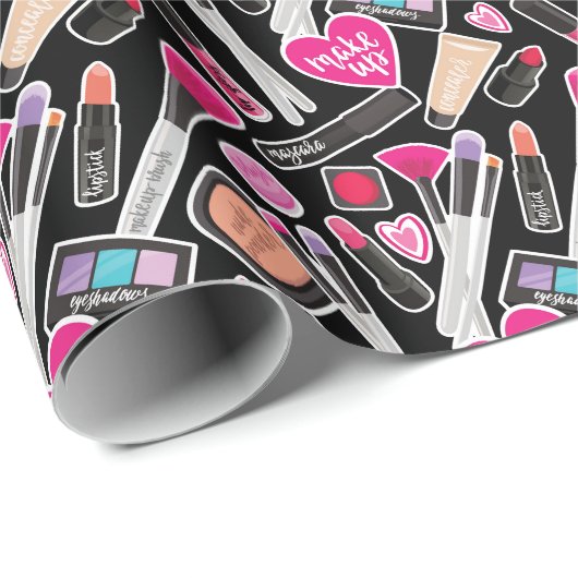 Neon Makeup Pattern Cadeaupapier (Rol Hoek)