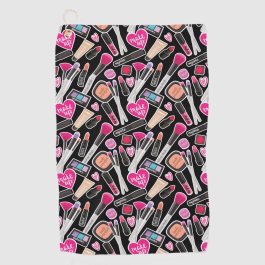 Neon Makeup Pattern Golfhanddoek (Voorkant)