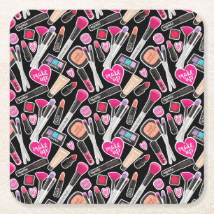 Neon Makeup Pattern Kartonnen Onderzetters