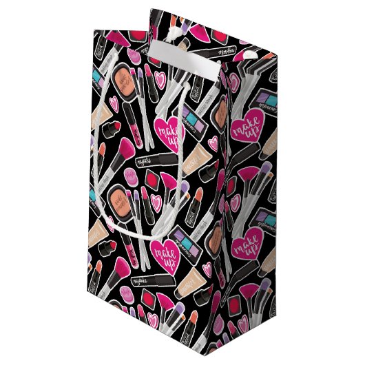 Neon Makeup Pattern Klein Cadeauzakje (Achterkant Gekanteld)