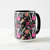 Neon Makeup Pattern Mok (Voorkant rechts)