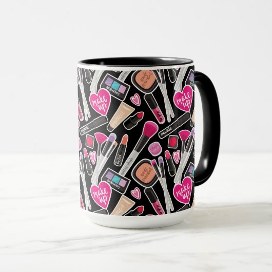 Neon Makeup Pattern Mok (Voorkant rechts)