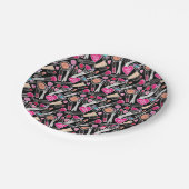 Neon Makeup Pattern Papieren Bordje (Gekanteld)