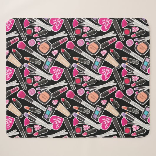 Neon Makeup Pattern Sherpa Deken (Voorkant (horizontaal))