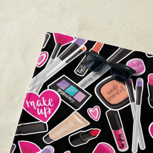 Neon Makeup Pattern Strandlaken (In situ)