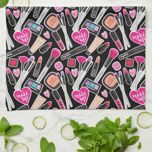 Neon Makeup Pattern Theedoek (Gevouwen)