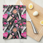 Neon Makeup Pattern Theedoek (Quarter Fold)