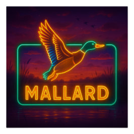 Neon Mallard-Poster Perfect Poster
