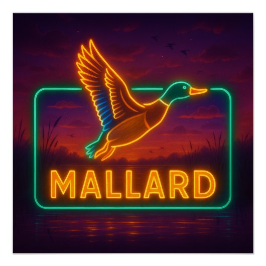 Neon Mallard-Poster Perfect Poster (Voorkant)