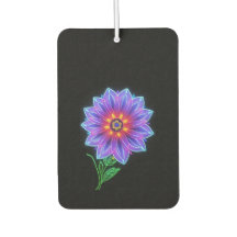 Neon mandala bloem op donkere achtergrond