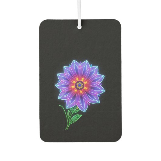 Neon mandala bloem op donkere achtergrond luchtverfrisser (Voorkant)