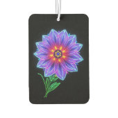 Neon mandala bloem op donkere achtergrond luchtverfrisser (Achterkant)