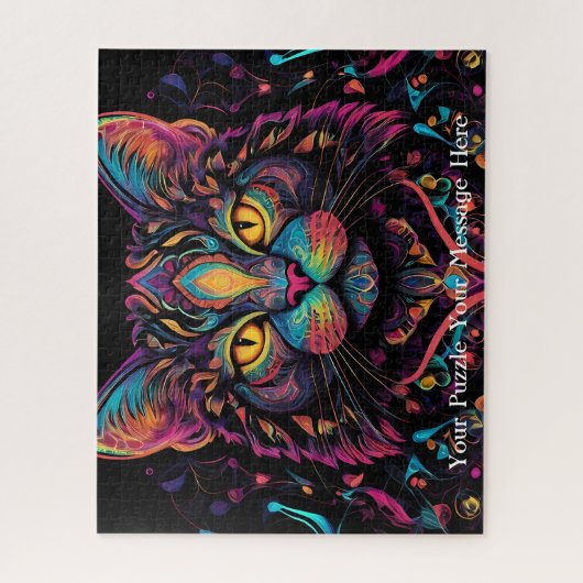 Neon Mandala Cat Legpuzzel (Verticaal)