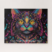 Neon Mandala Cat Legpuzzel (Horizontaal)