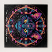 Neon Mandala Cat Legpuzzel (Horizontaal)