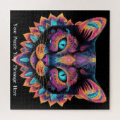Neon Mandala Cat Legpuzzel (Horizontaal)