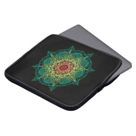 Neon Mandala Design Laptop Sleeve