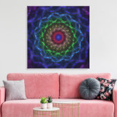 Neon Mandala Fractal Canvas Afdruk (Insitu (Woonkamer))