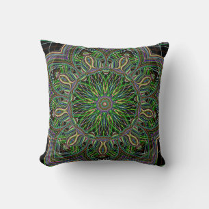 Neon Mandala Geometric Pattern Kussen