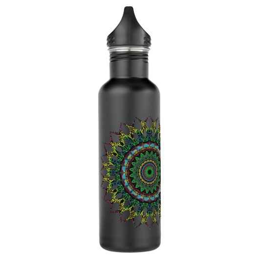 Neon Mandala Gepersonaliseerd Waterfles (Links)
