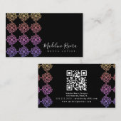 Neon Mandala Henna Artist Yoga Macrame Visitekaartje (Voorkant / Achterkant)