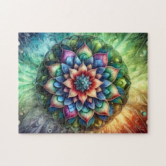 Neon Mandala Legpuzzel (Horizontaal)