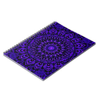 Neon Mandala over stralingssymmetrie Notitieboek