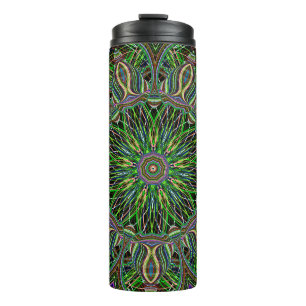 Neon Mandala Pattern Thermosbeker