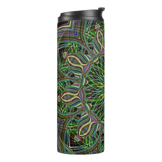 Neon Mandala Pattern Thermosbeker (Gedraaid links)