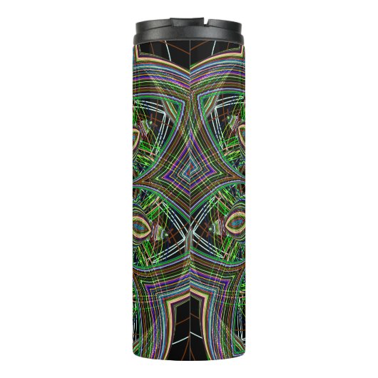 Neon Mandala Pattern Thermosbeker (Achterkant)
