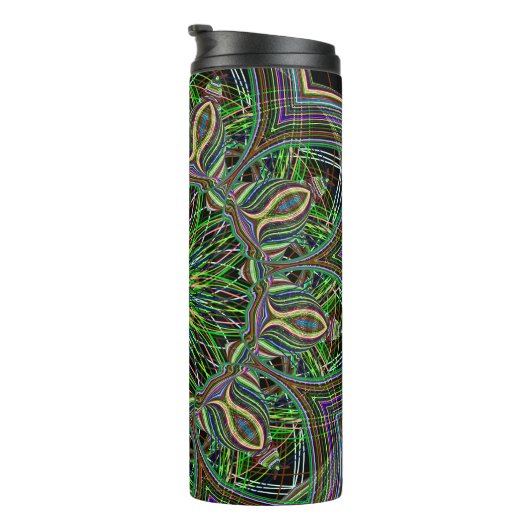 Neon Mandala Pattern Thermosbeker (Geroteerd rechts)