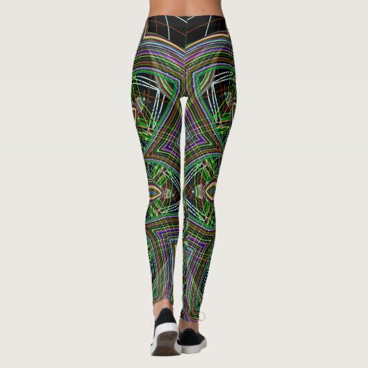 Neon Mandala Pattern Yoga Leggings (Achterkant)