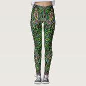 Neon Mandala Pattern Yoga Leggings (Voorkant)