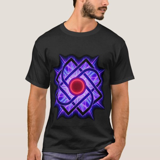 Neon Mandala T-shirt – Paarse Gloed (Voorkant)