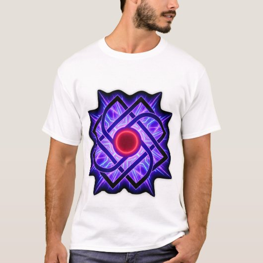 Neon Mandala T-shirt – Paarse Gloed (Voorkant)